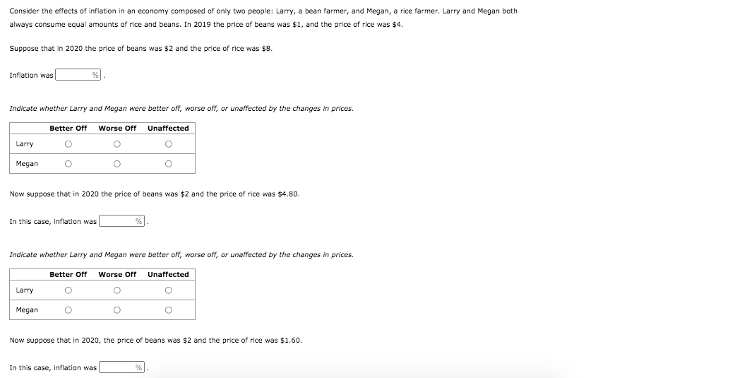 Solved Consider The Effects Of Inflation In An Economy Chegg