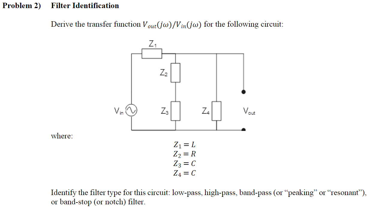 Solved Derive The Transfer Function Vout J Vin J For Chegg