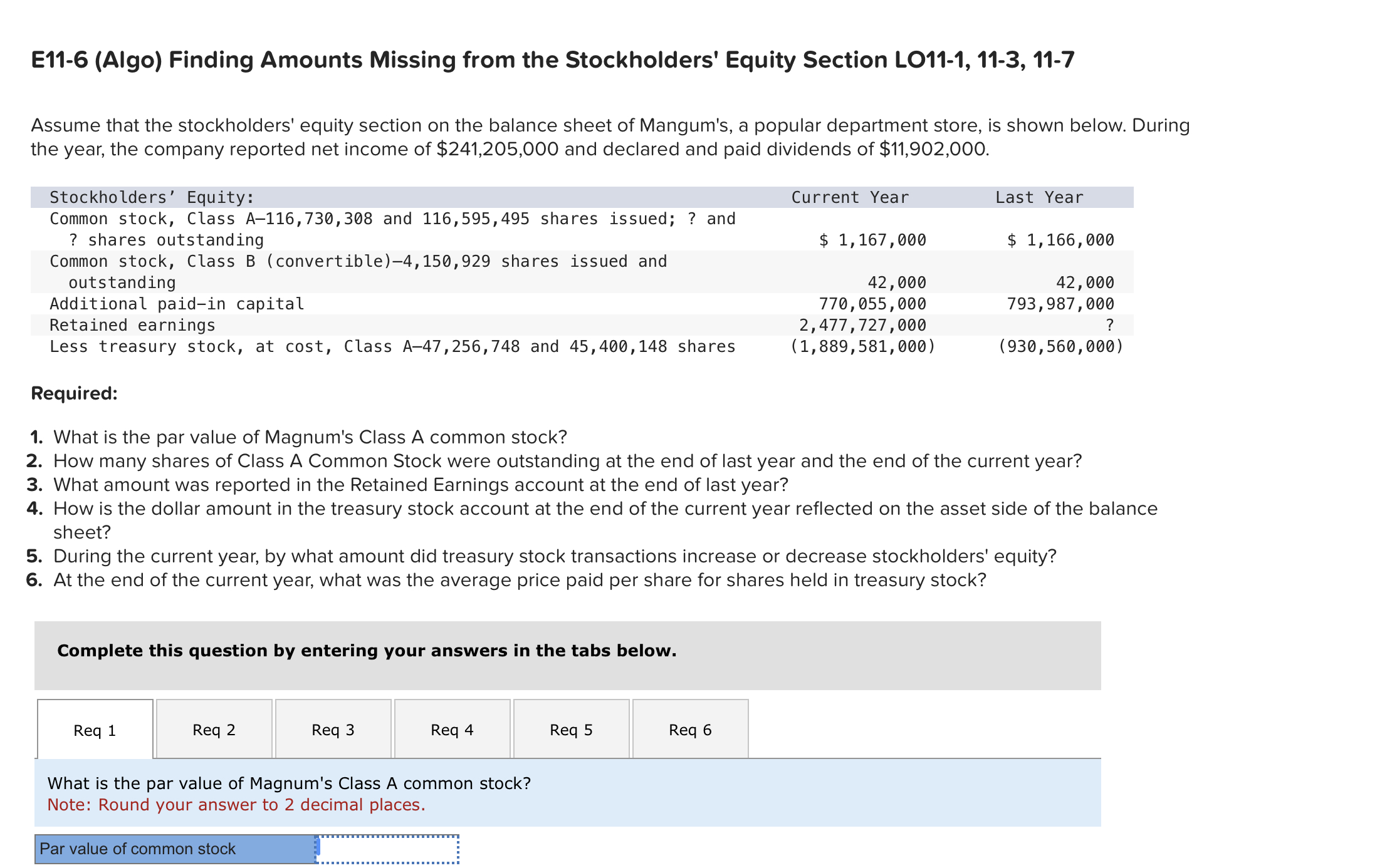 Solved E11 6 Algo Finding Amounts Missing From The Chegg