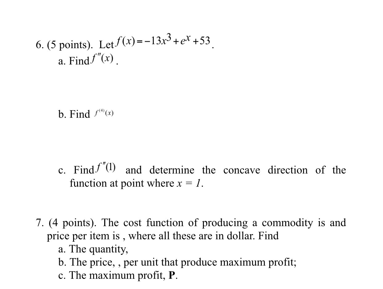 Solved 6 5 Points Letf X 13x3 EX 53 A Find F X Chegg