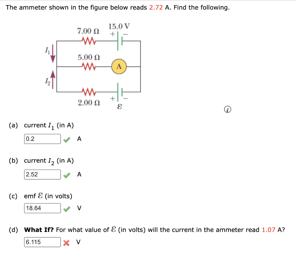 Solved The Ammeter Shown In The Figure Below Reads A Chegg