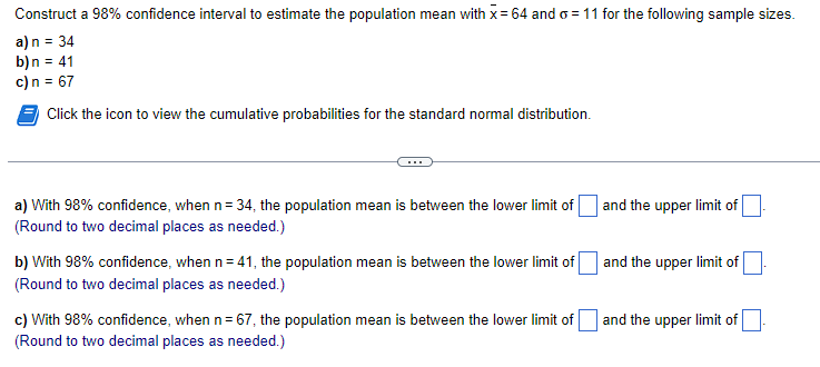 Solved Cumulative Probabilities For The Standard Normal Chegg