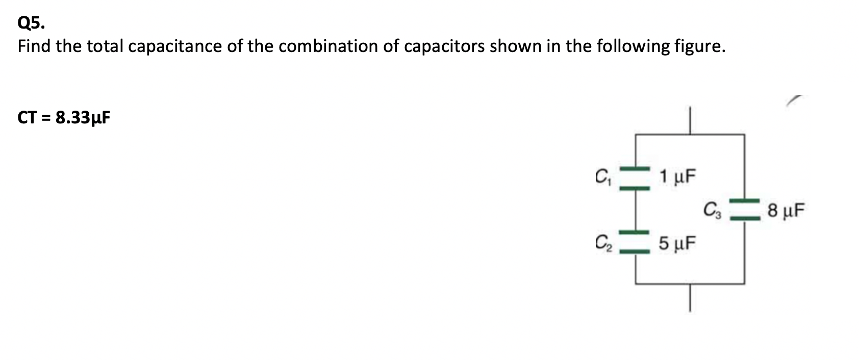 Solved Q Find The Total Capacitance Of The Combination Of Chegg