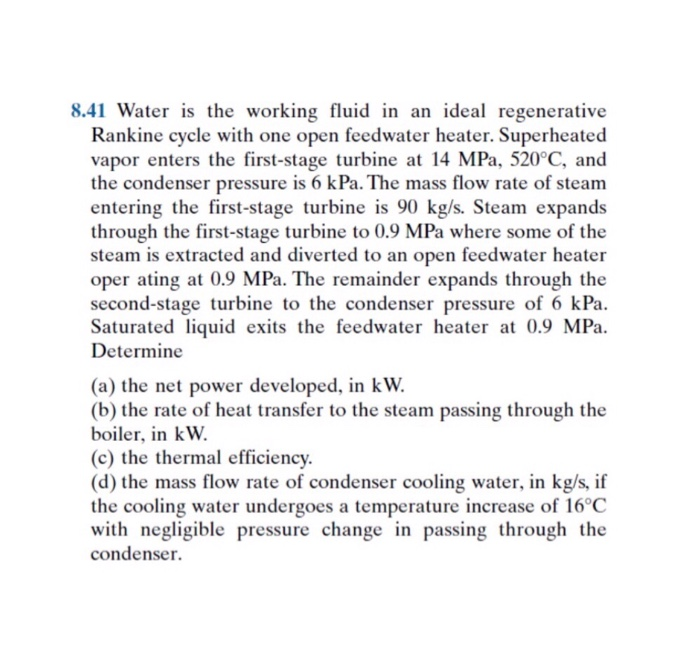 Solved Water Is The Working Fluid In An Ideal Chegg