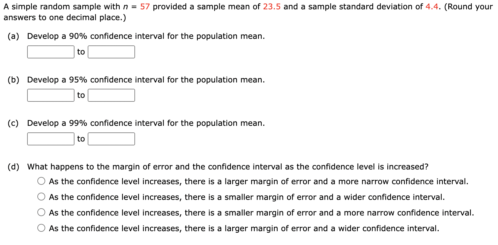 Solved A Simple Random Sample With N Provided A Sample Chegg