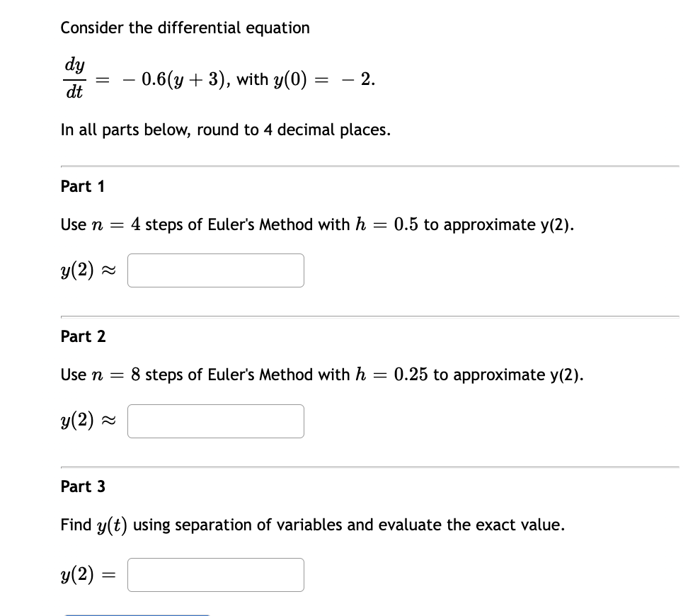 Solved Consider The Differential Equation Dtdy Y Chegg