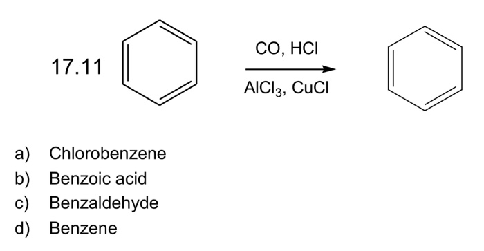 Solved Co Hci Alcl Cucl A Chlorobenzene B Benzoic Acid Chegg