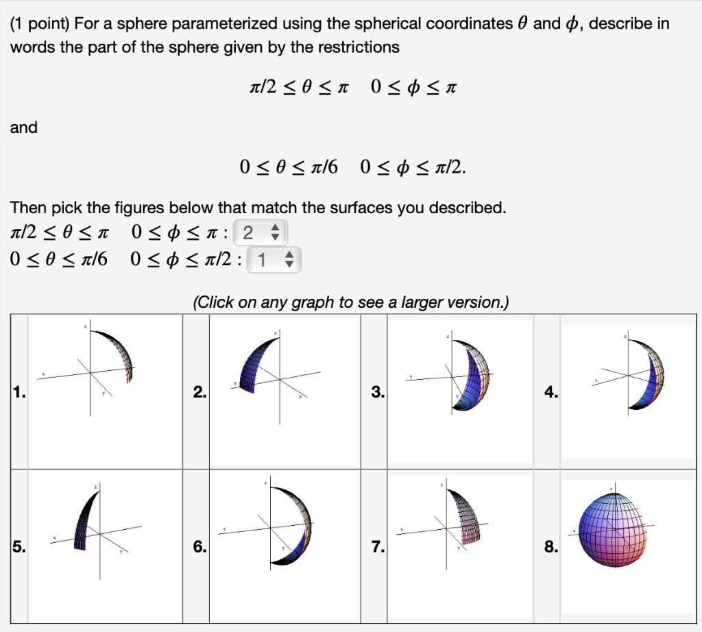 1 Point For A Sphere Parameterized Using The Chegg