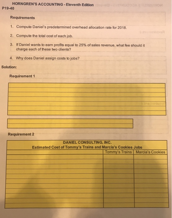 Solved P19 40 Accounting For Manufacturing Overhead This Chegg