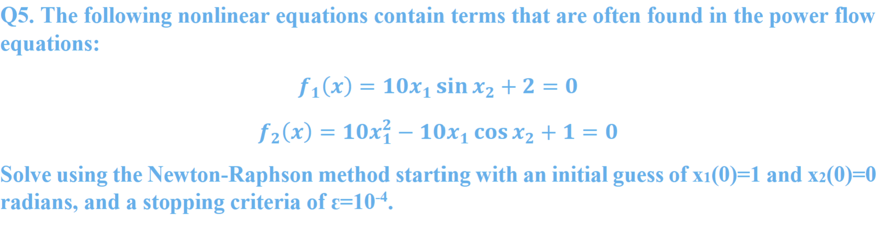 Q The Following Nonlinear Equations Contain Terms Chegg