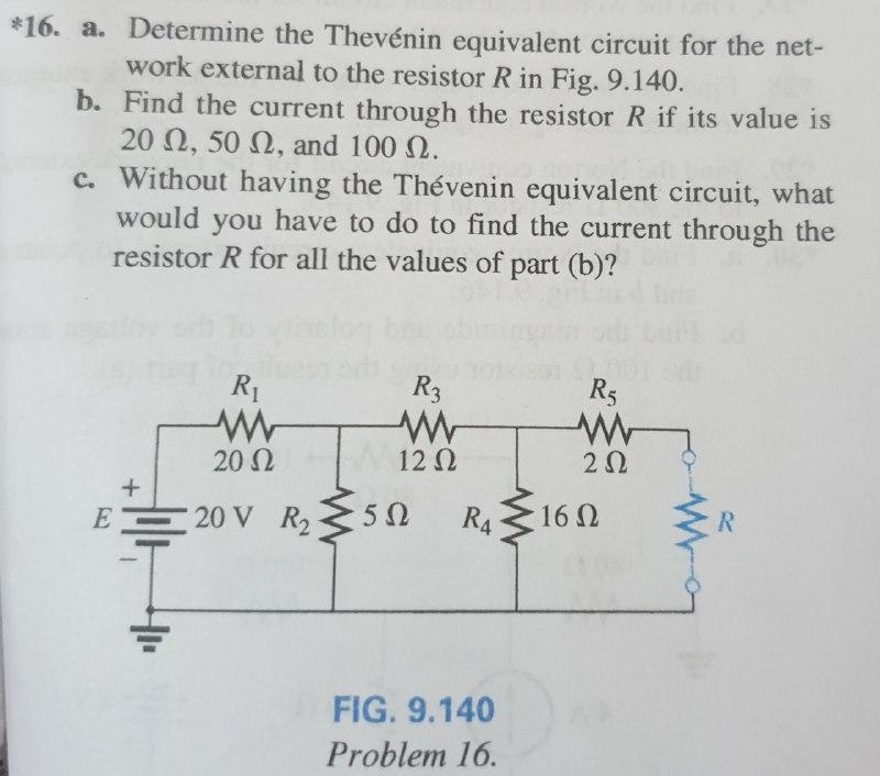 Solved 16 a Determine the Thevénin equivalent circuit for Chegg