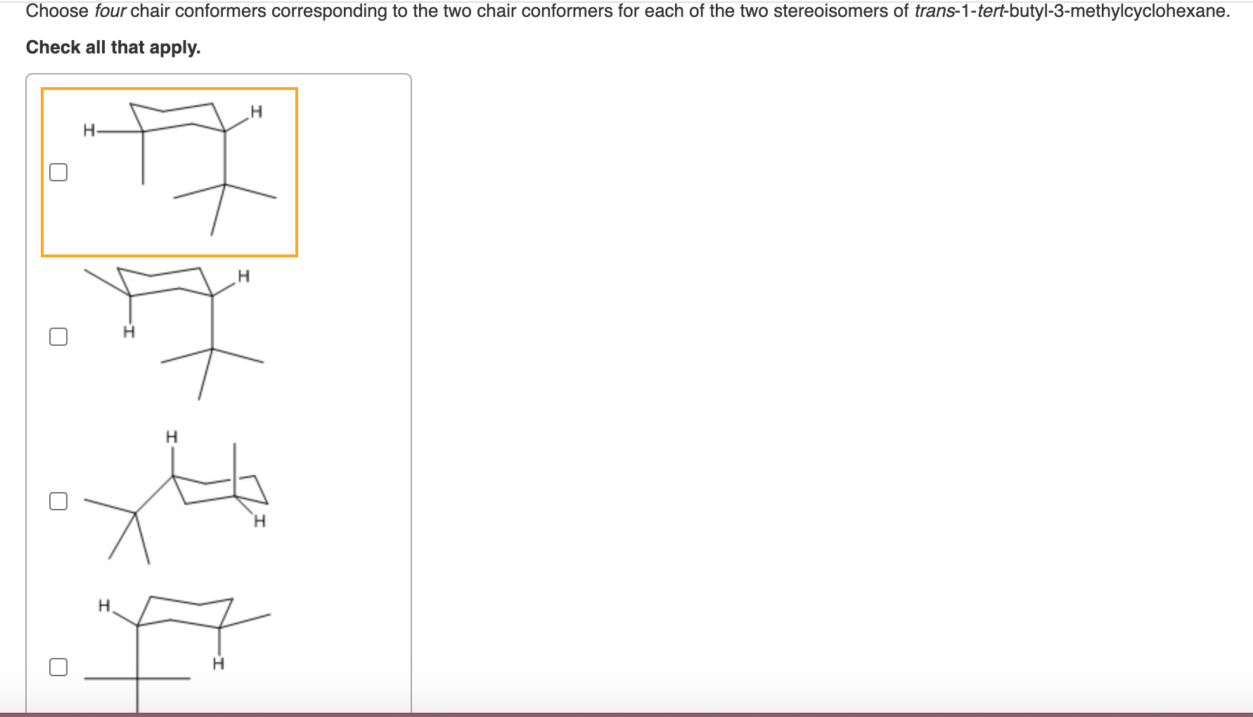 Solved Choose Four Chair Conformers Corresponding To The Two Chegg