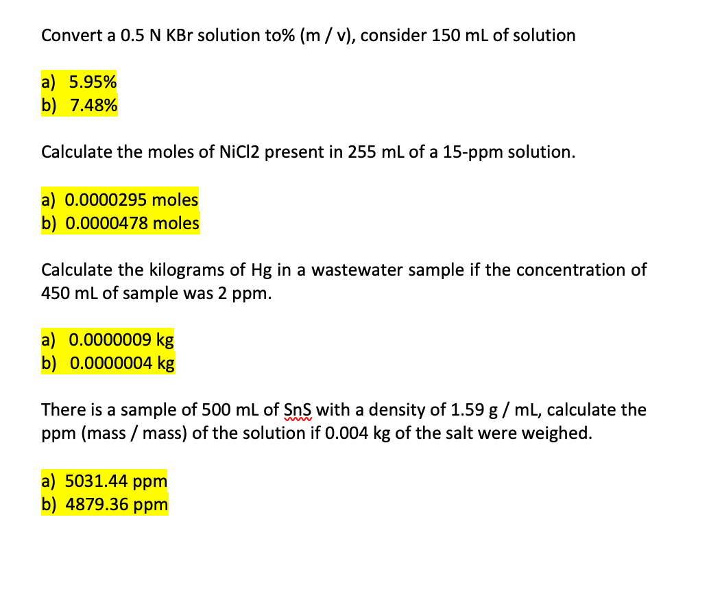 Solved What Will Be The Volume Of A HCl Solution 0 5 M If Chegg