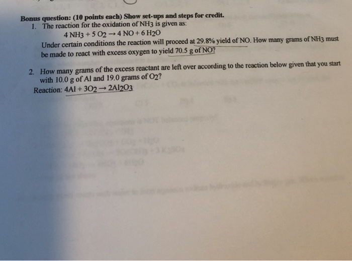 Solved Bonus Question 10 Points Each Show Set Ups And Chegg