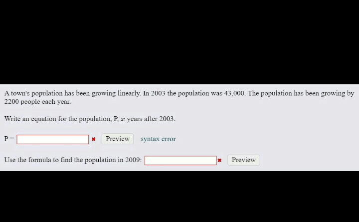 Solved A Town S Population Has Been Growing Linearly In Chegg