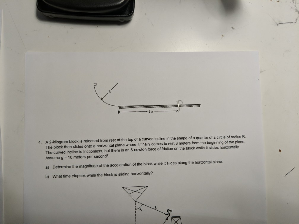 Solved 4 A 2 Kilogram Block Is Released From Rest At The Chegg