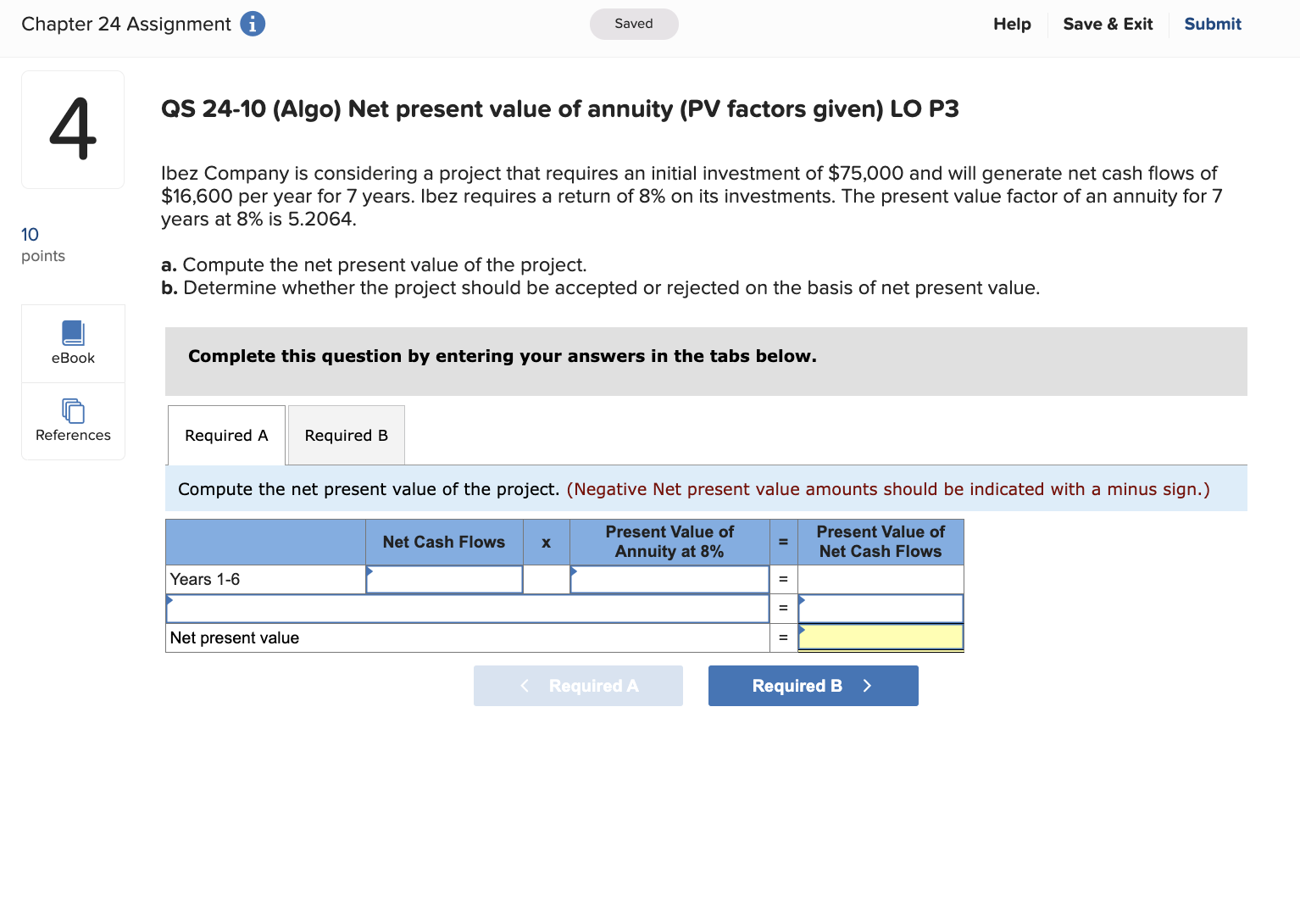 Solved Qs Algo Net Present Value Of Annuity Pv Chegg