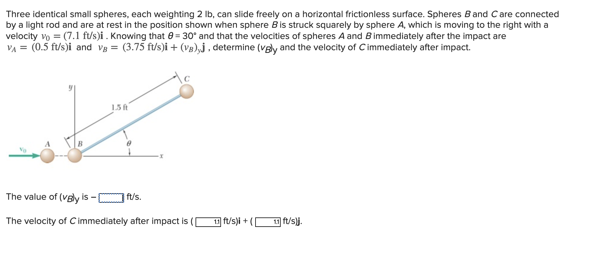 Solved Three Identical Small Spheres Each Weighting Lb Chegg