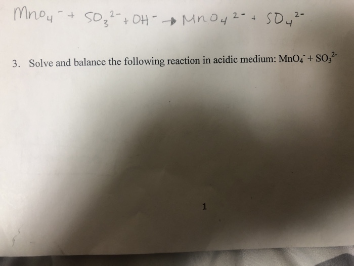 3 Solve And Balance The Following Reaction In Acidic Chegg