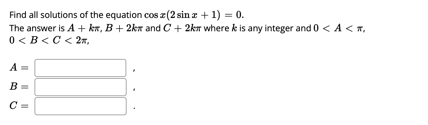 Solved Find All Solutions Of The Equation Cosx 2sinx 1 0 Chegg