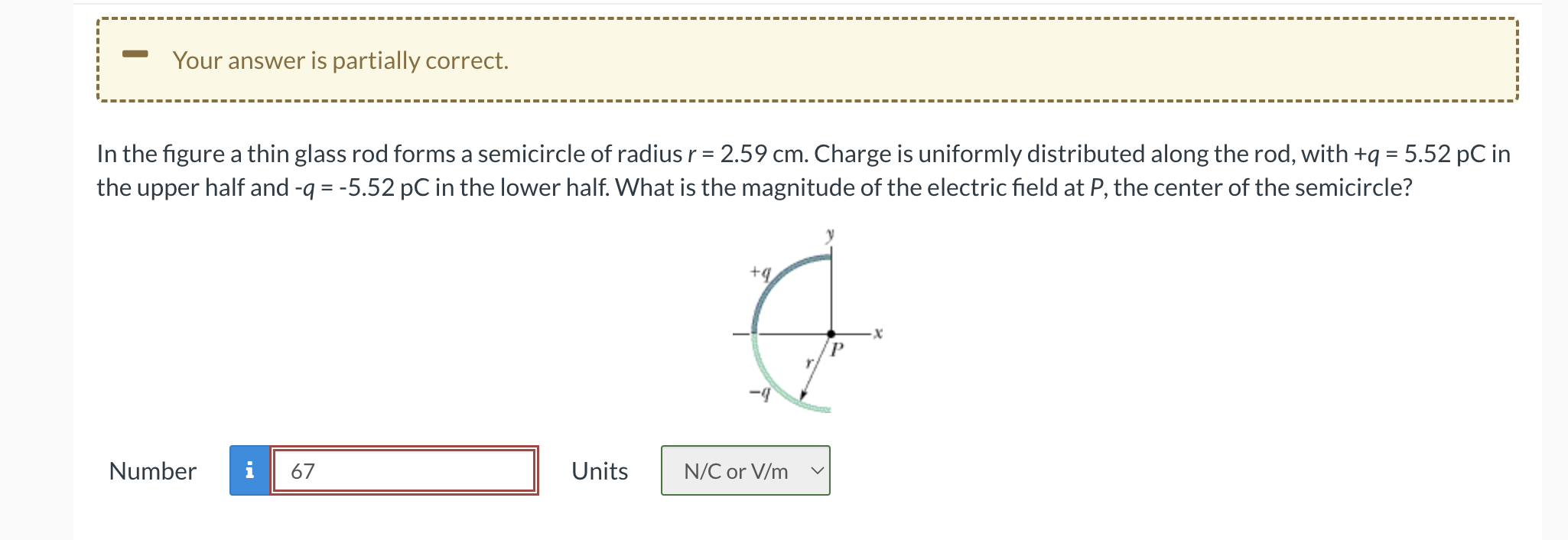 Solved In The Figure A Thin Glass Rod Forms A Semicircle Of Chegg