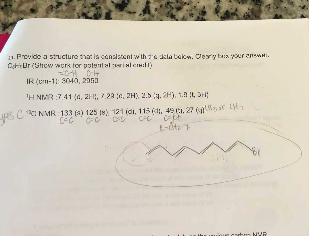 Solved Provide A Structure That Is Consistent With The Chegg