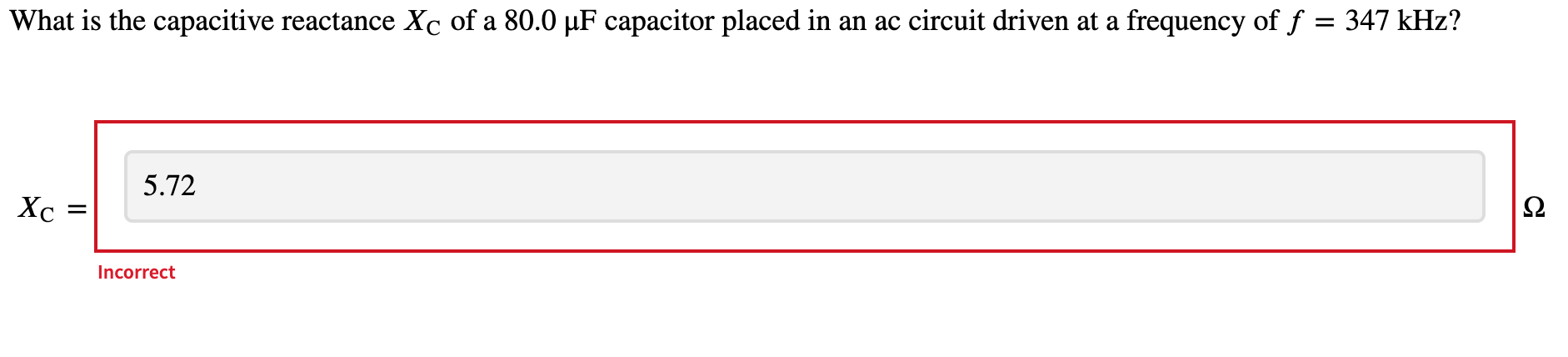 Solved What is the capacitive reactance XC of a 80 0μF Chegg