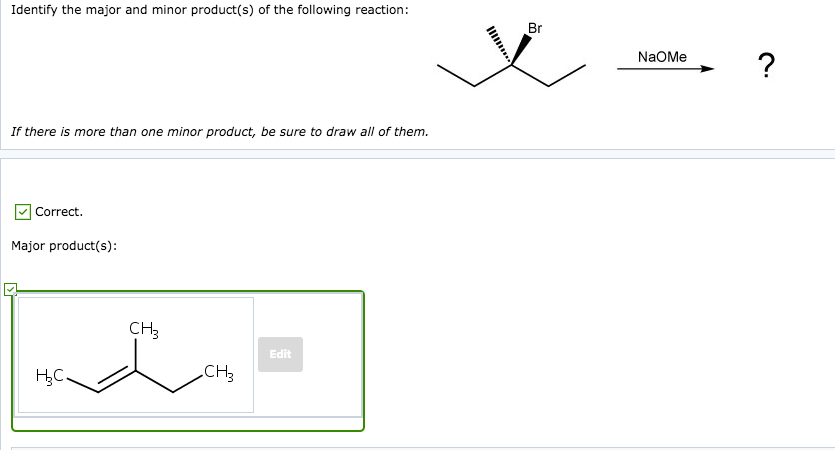Solved Identify The Major And Minor Product S Of The Chegg