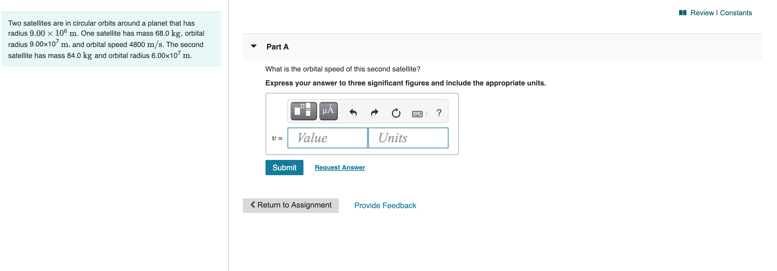 Solved Ii Review Constants Two Satellites Are In Circular Chegg