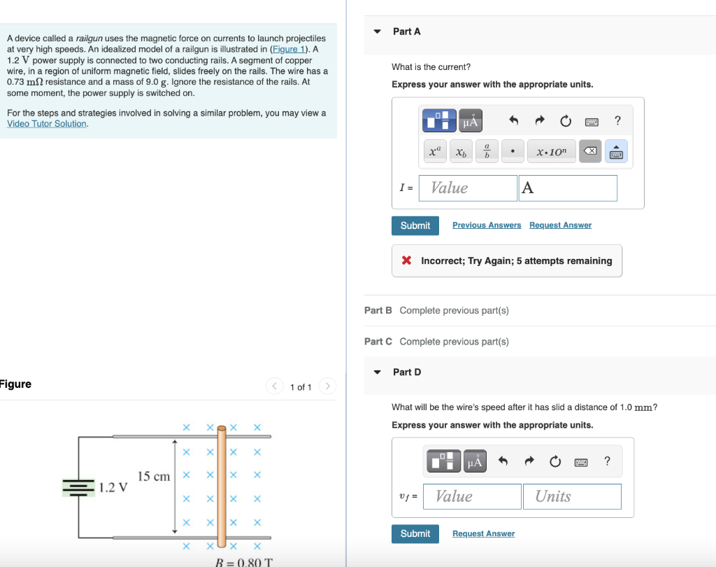 Solved A Device Called A Railgun Uses The Magnetic Force On Chegg