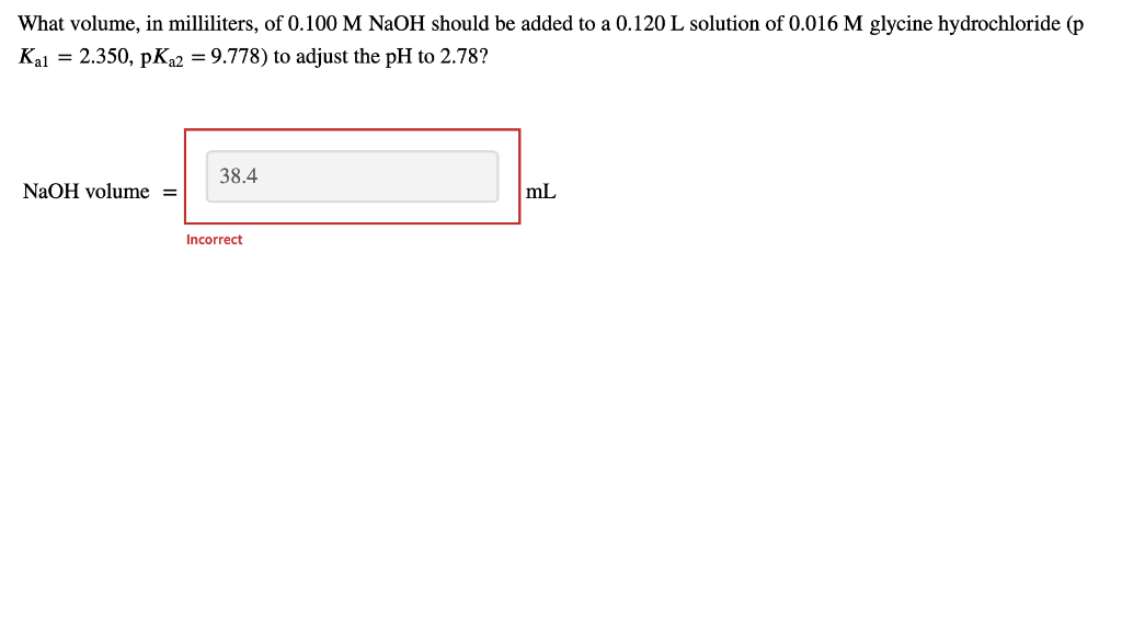 Solved What Volume In Milliliters Of M Naoh Should Chegg