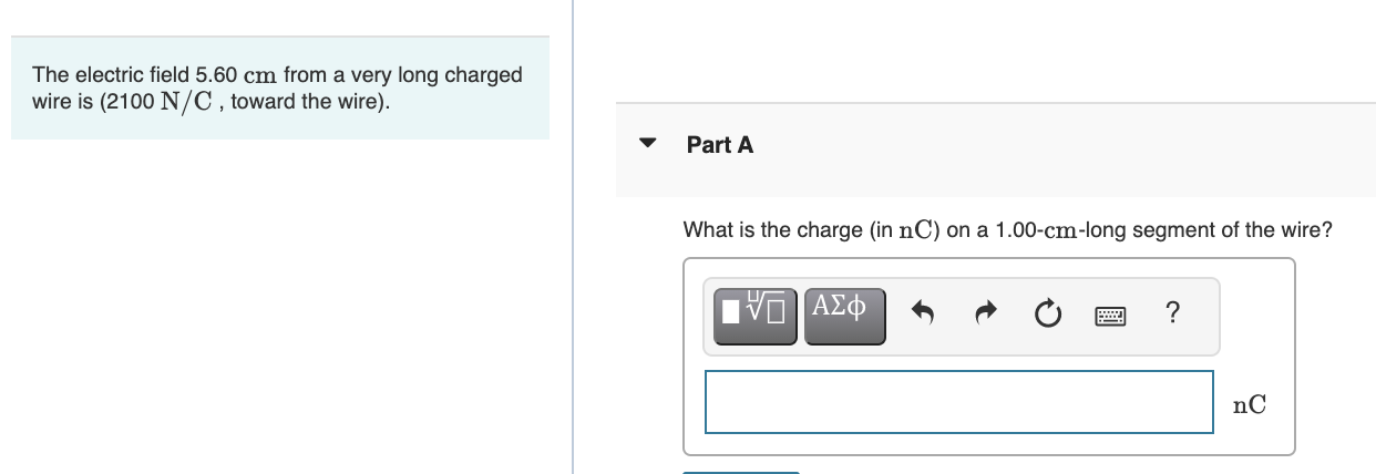 Solved The Electric Field 5 60 Cm From A Very Long Charged Chegg