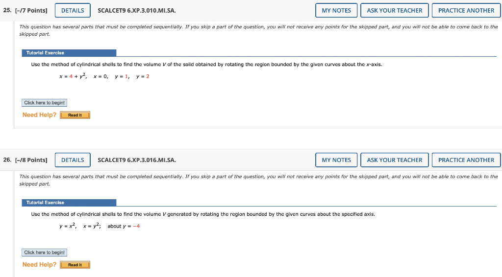 Solved 7 Points SCALCET9 6 XP 3 010 MI SA Skipped Part Chegg