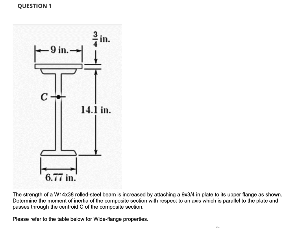 Solved QUESTION 1 The Strength Of A W14x38 Rolled Steel Beam Chegg