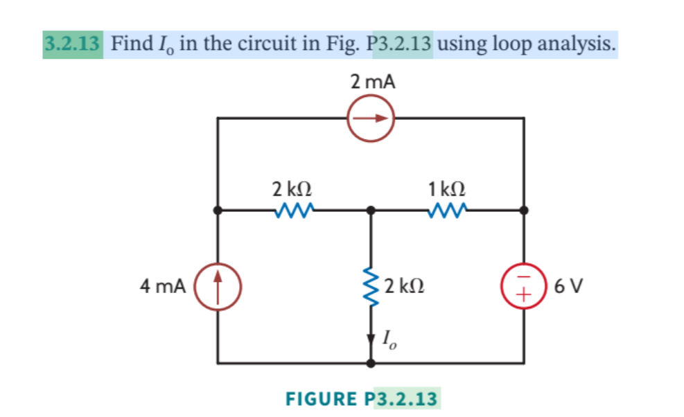 Solved 2 13 Find Io In The Circuit In Fig P3 2 13 Using Chegg