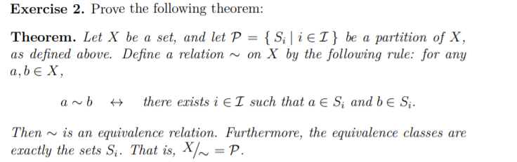 Solved Exercise Prove The Following Theorem Theorem Let Chegg