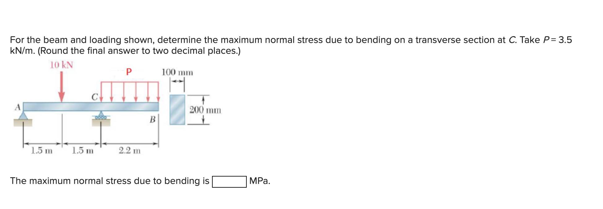 Solved For The Beam And Loading Shown Determine The Maximum Chegg