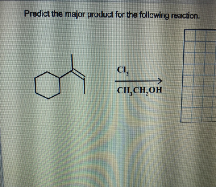 Predict The Major Product For The Following Reaction.