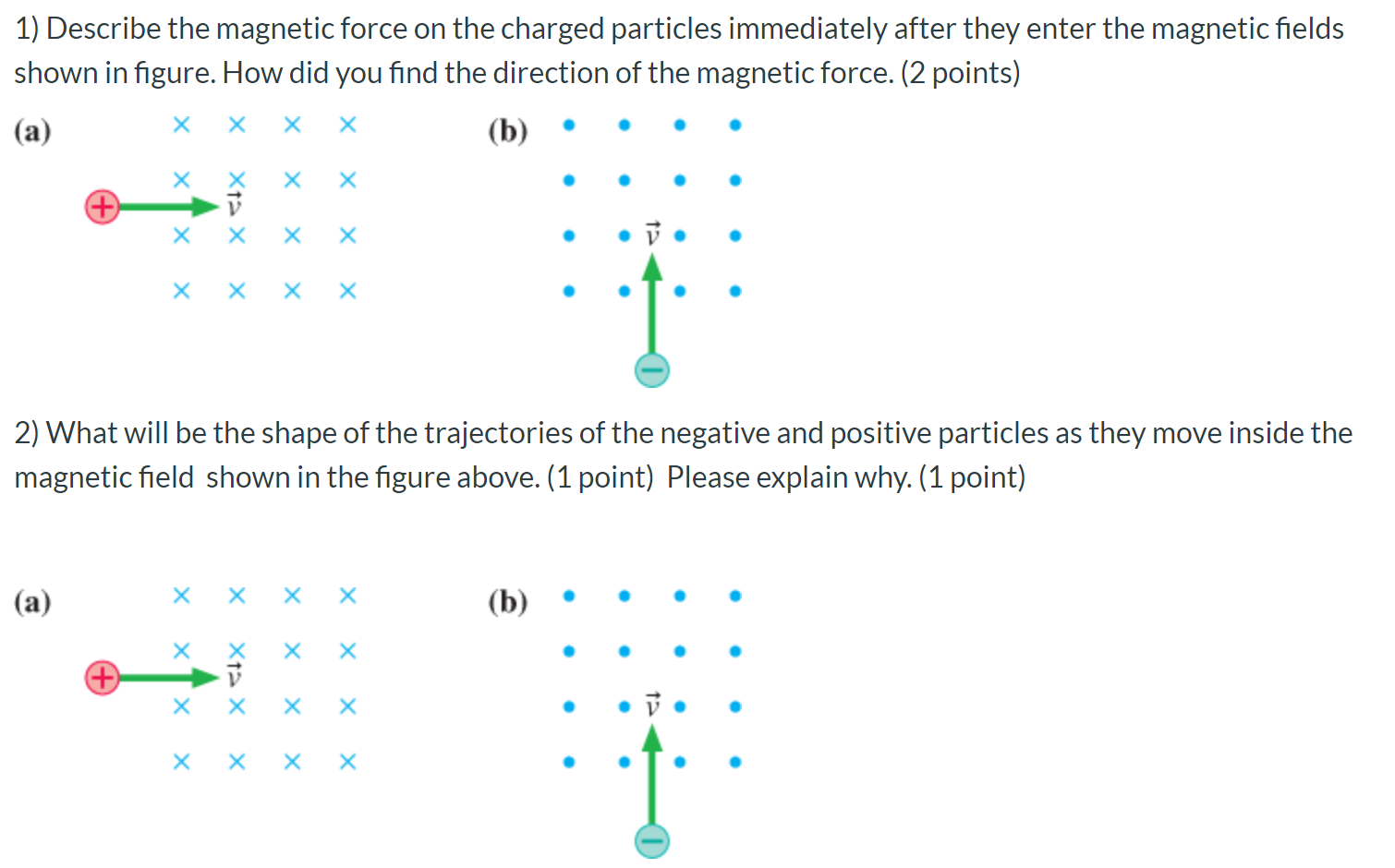 Solved X X Describe The Magnetic Force On The Charged Chegg