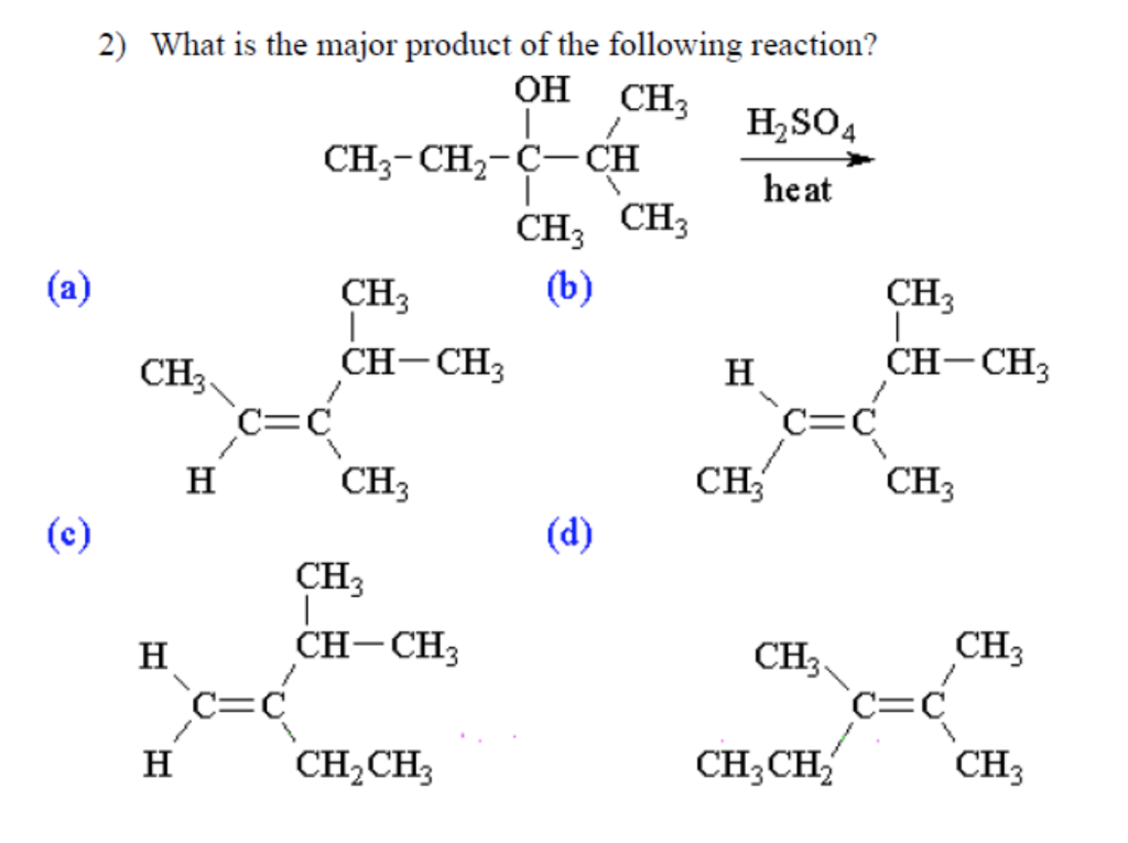 Solved What Is The Major Product Of The Following Chegg