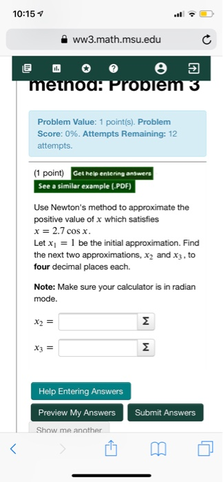 Solved 10 15 Ww3 Math Msu Edu Problem 6 Problem 7 Chegg