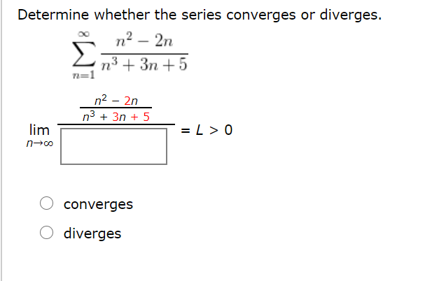 Solved Determine Whether The Series Converges Or Diverges Chegg