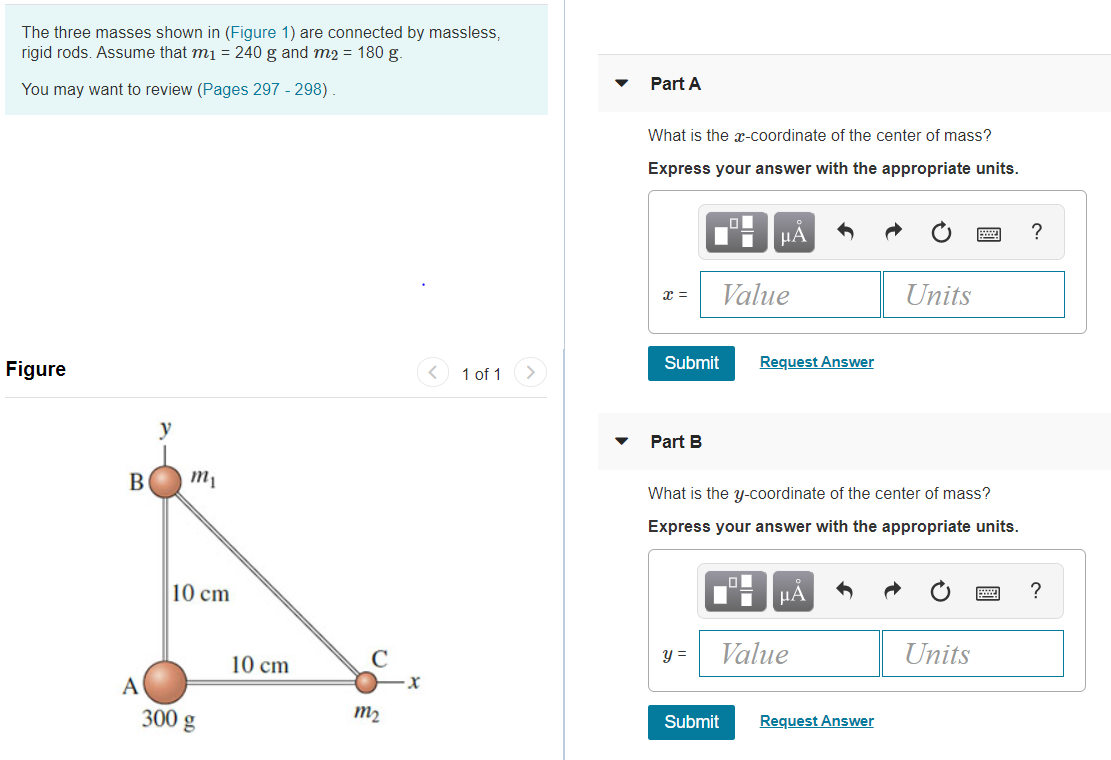 Solved The Three Masses Shown In Figure Are Connected Chegg