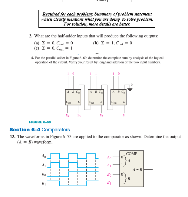 Solved Required For Each Problem Summary Of Problem Chegg