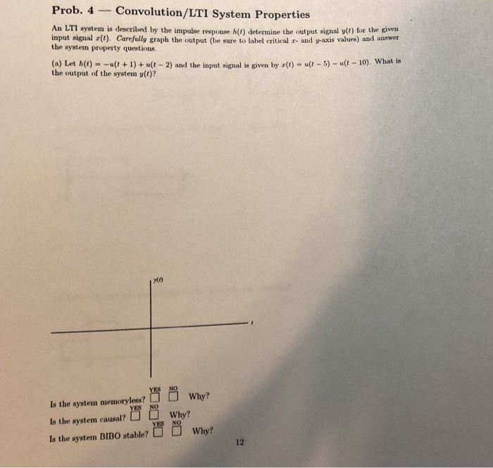 Solved Prob Convolution Lti System Properties An Lti Chegg