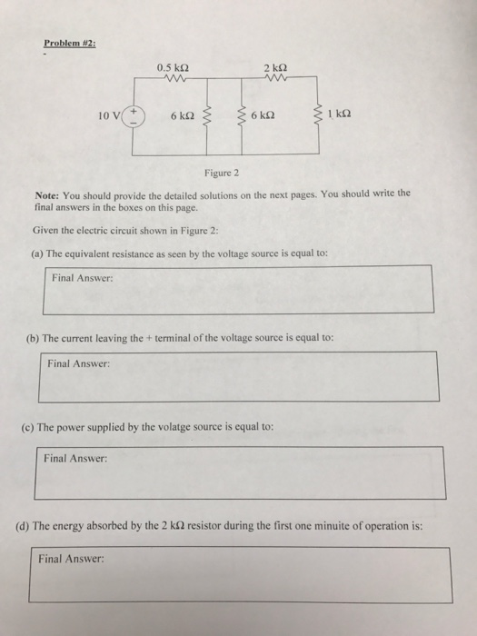 Solved Given The Electric Circuit Shown In Figure A Chegg