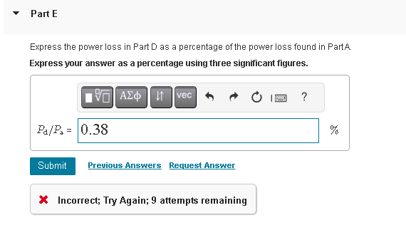 Solved Part A Find The Average Power Dissipated In The Line Chegg