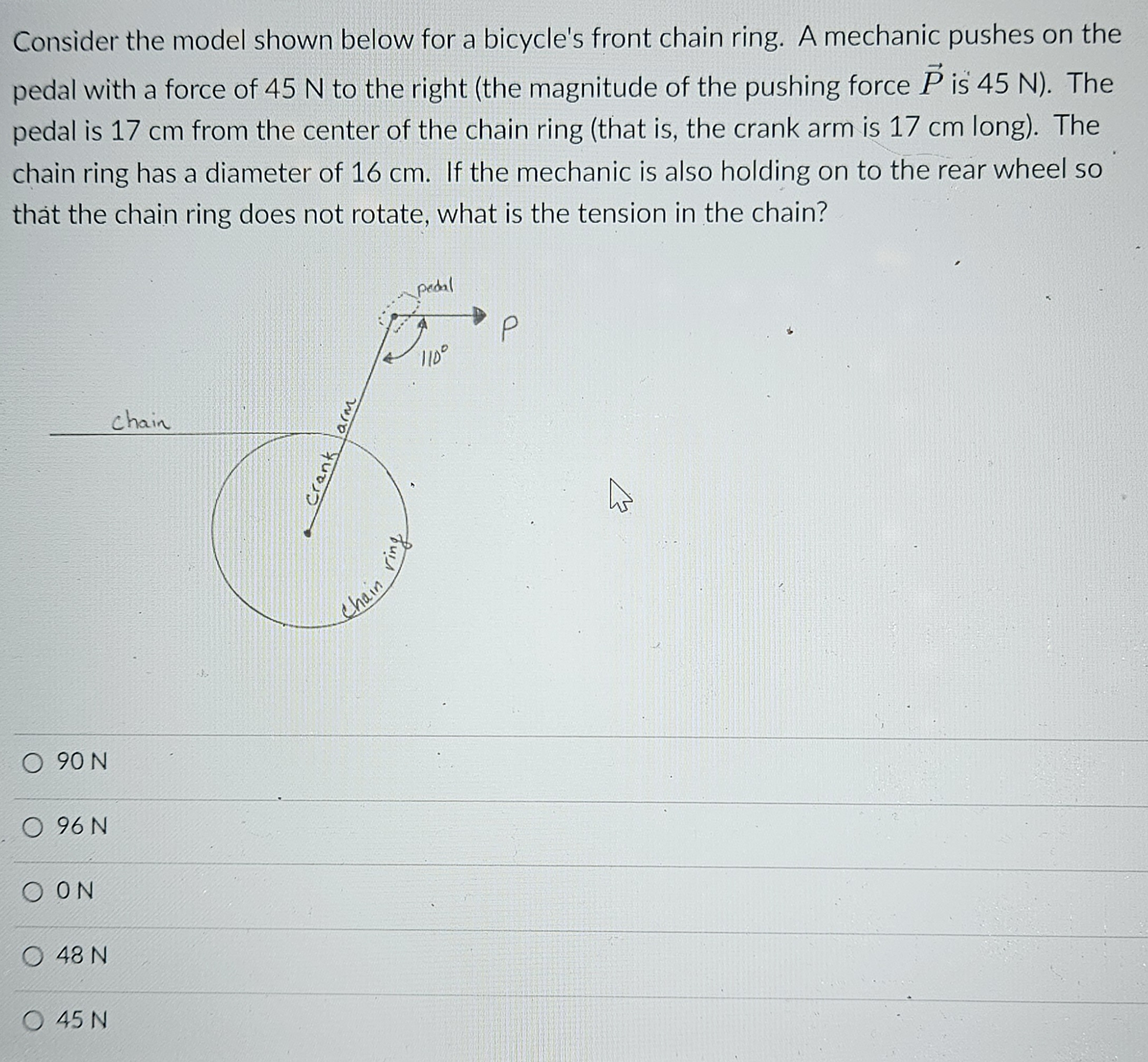 Solved Consider The Model Shown Below For A Bicycle S Front Chegg