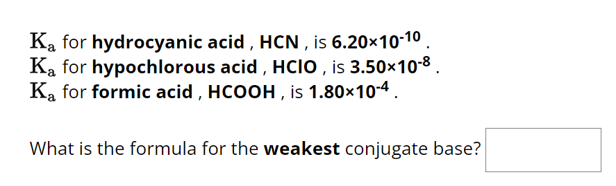 Solved Ka For Hydrocyanic Acid Hcn Is Ka For Chegg