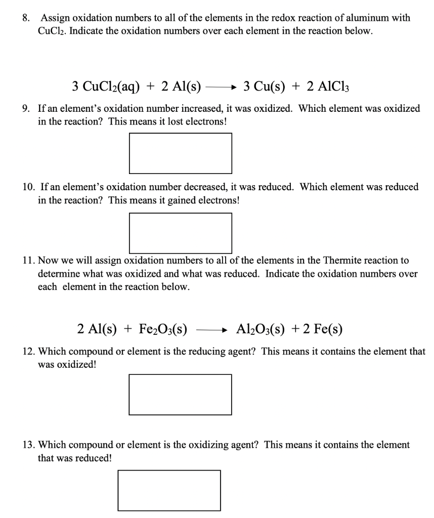 Solved Assign Oxidation Numbers To All Of The Elements In Chegg